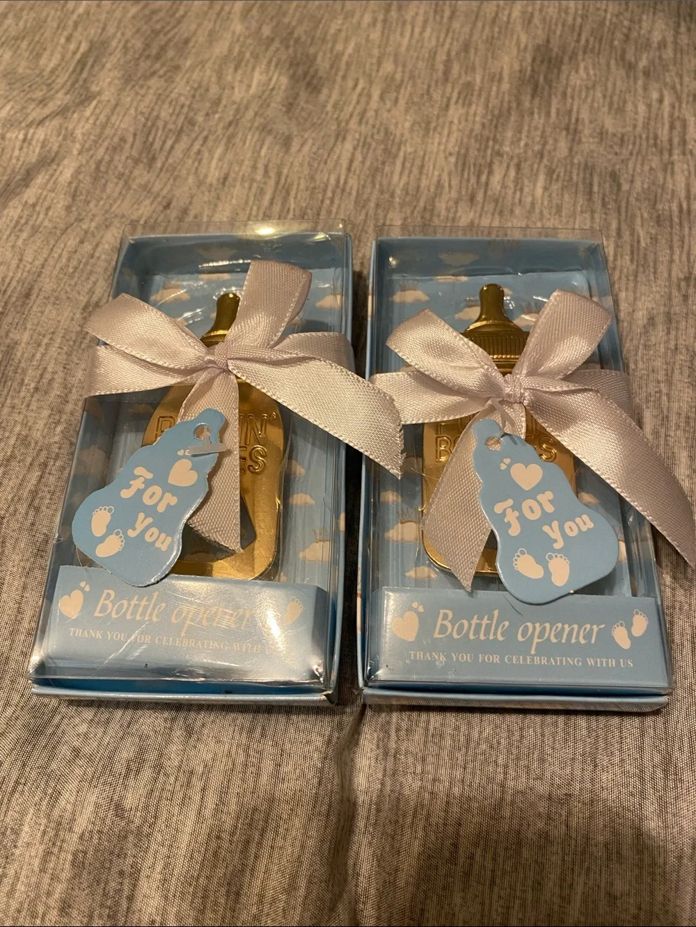 Gold “Poppin Bottles” Baby Bottle Bottle Opener Set Of 2 NIB